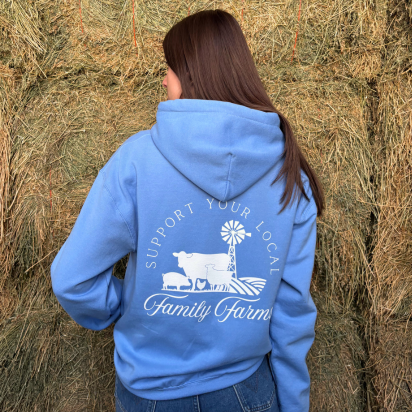 "Family Farm" Blue Hoodie